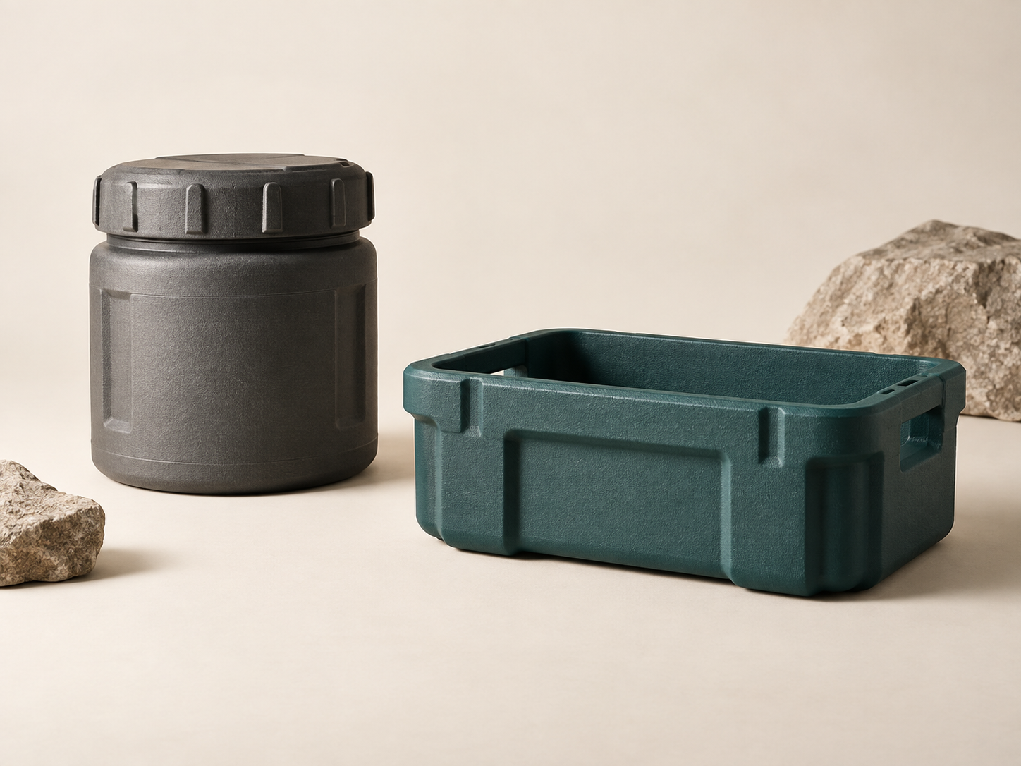 Conceptual molded polymer containers for application discussion