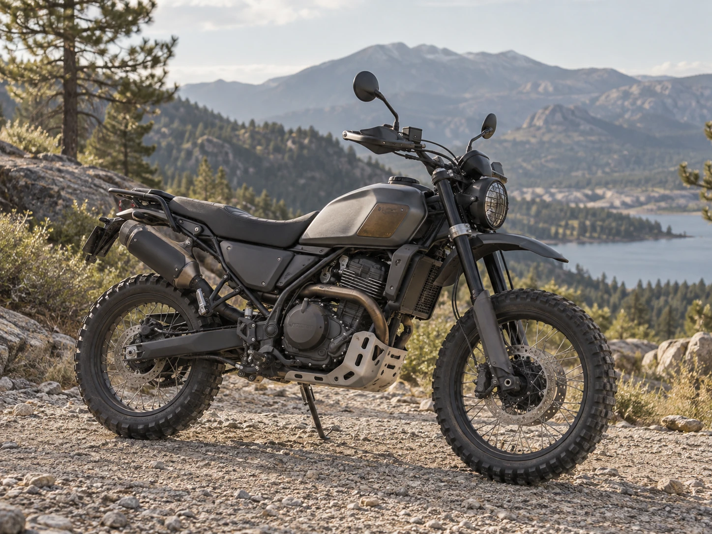 Unbranded off-road motorcycle application illustration